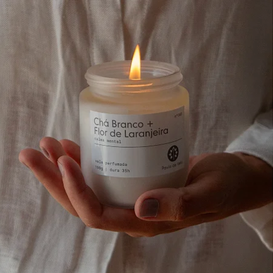 Vela Chá Branco + Flor de Laranjeira | 35 horas (Floral)