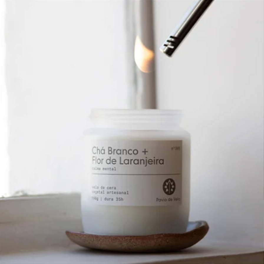 Vela Chá Branco + Flor de Laranjeira | 35 horas (Floral)