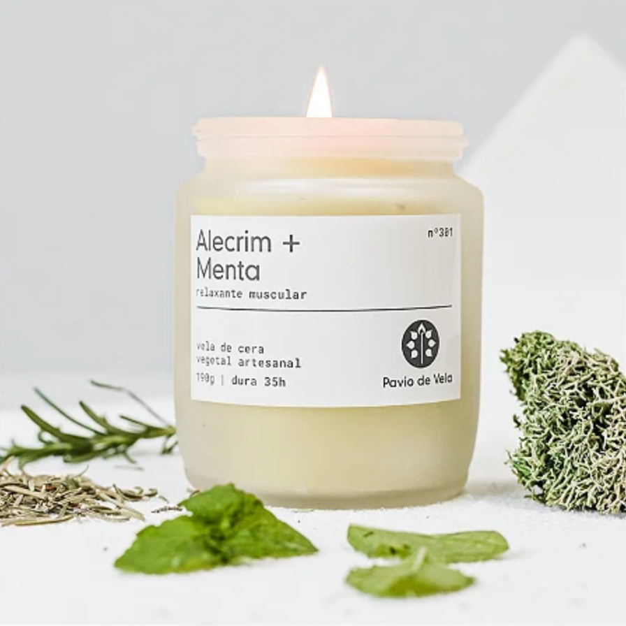 Vela Alecrim + Menta | 35 horas (Refrescante)