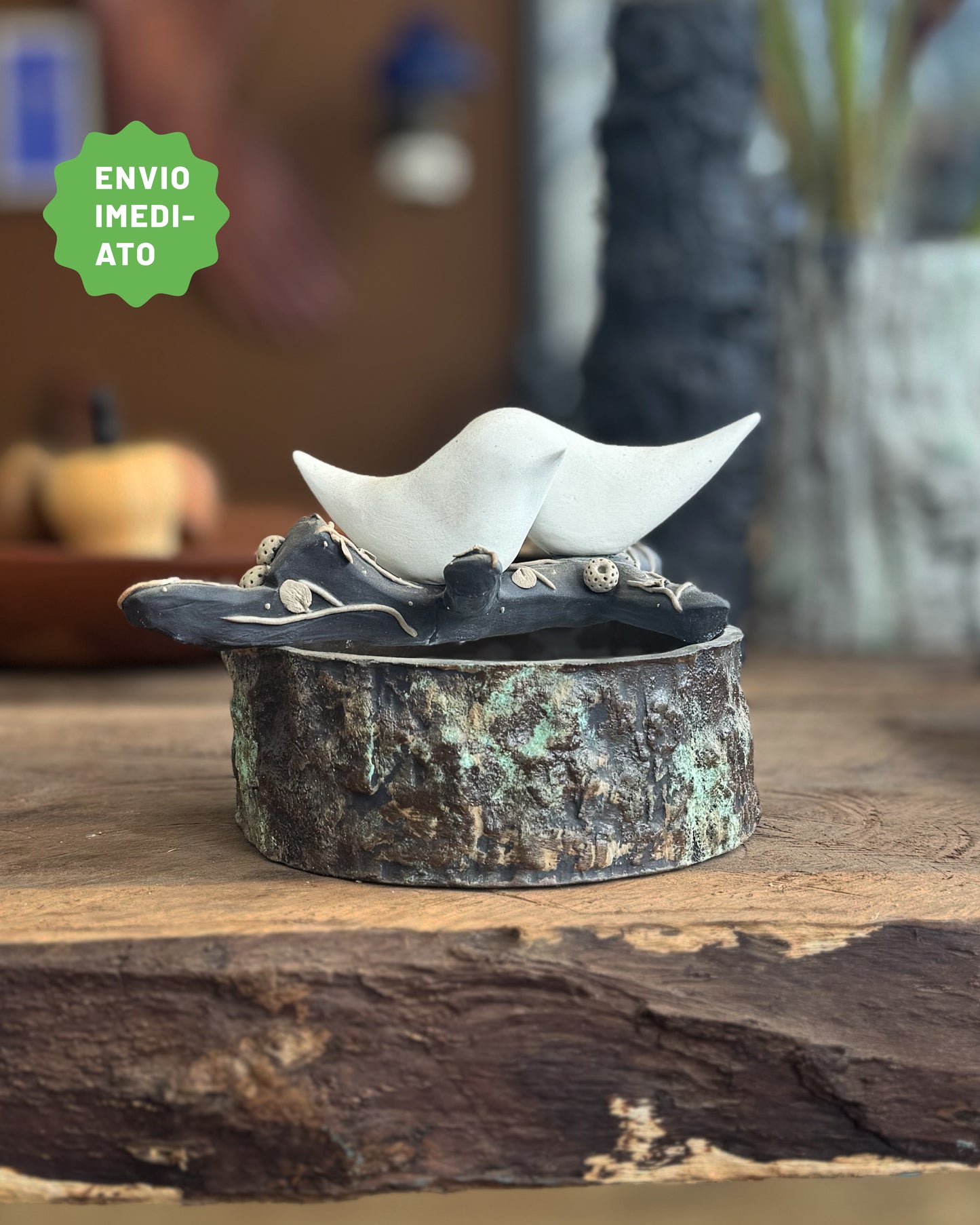 Os Amantes com Tigela em Cerâmica - Envio Imediato