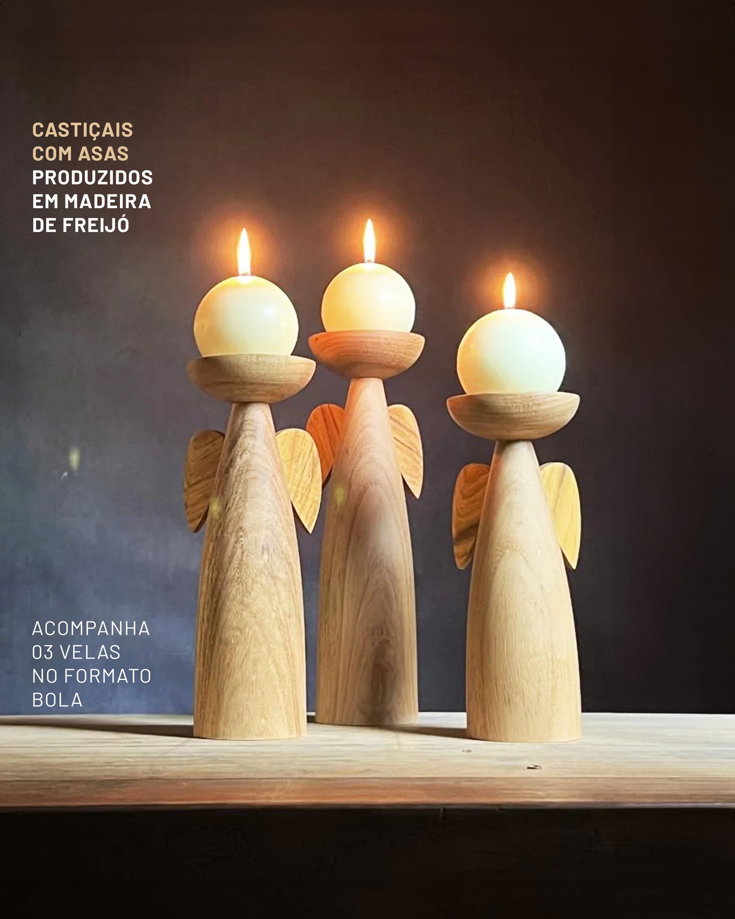 Trio de Castiçais Anjo