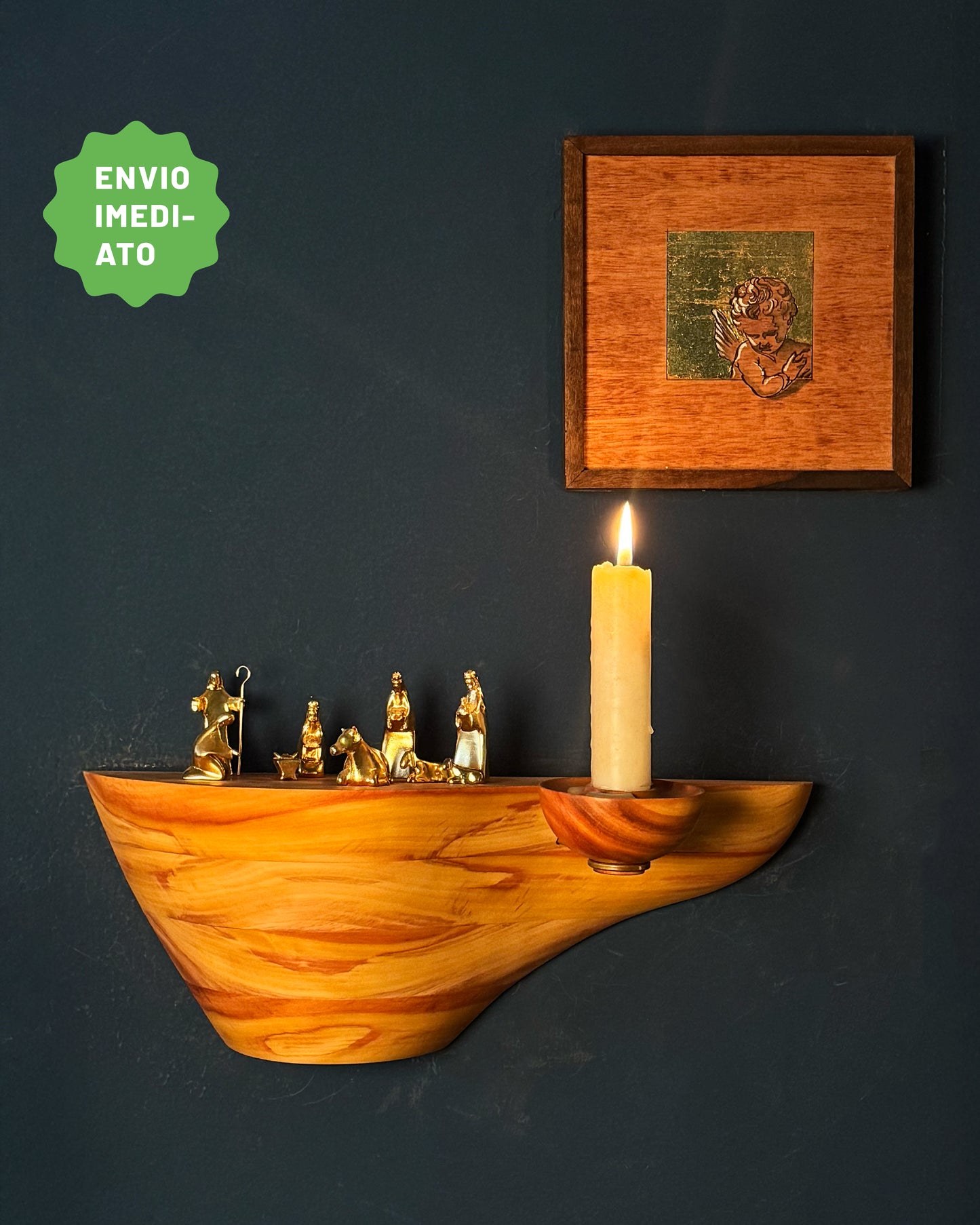 Conjunto Presépio A Montanha e Quadro Anjinho na Janela - Envio Imediato