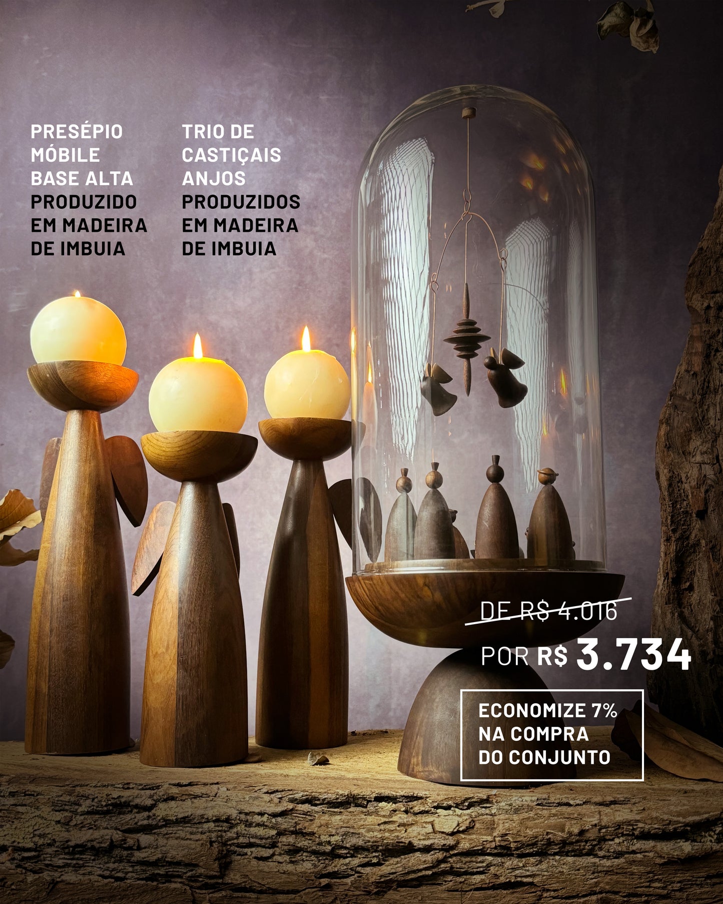 Presépio Móbile Base Alta Imbuia