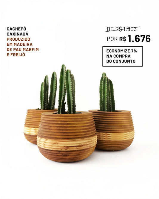 Trio de Cachepôs Caxinauá