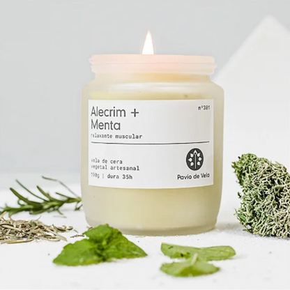 Vela Alecrim + Menta | 35 horas (Refrescante)