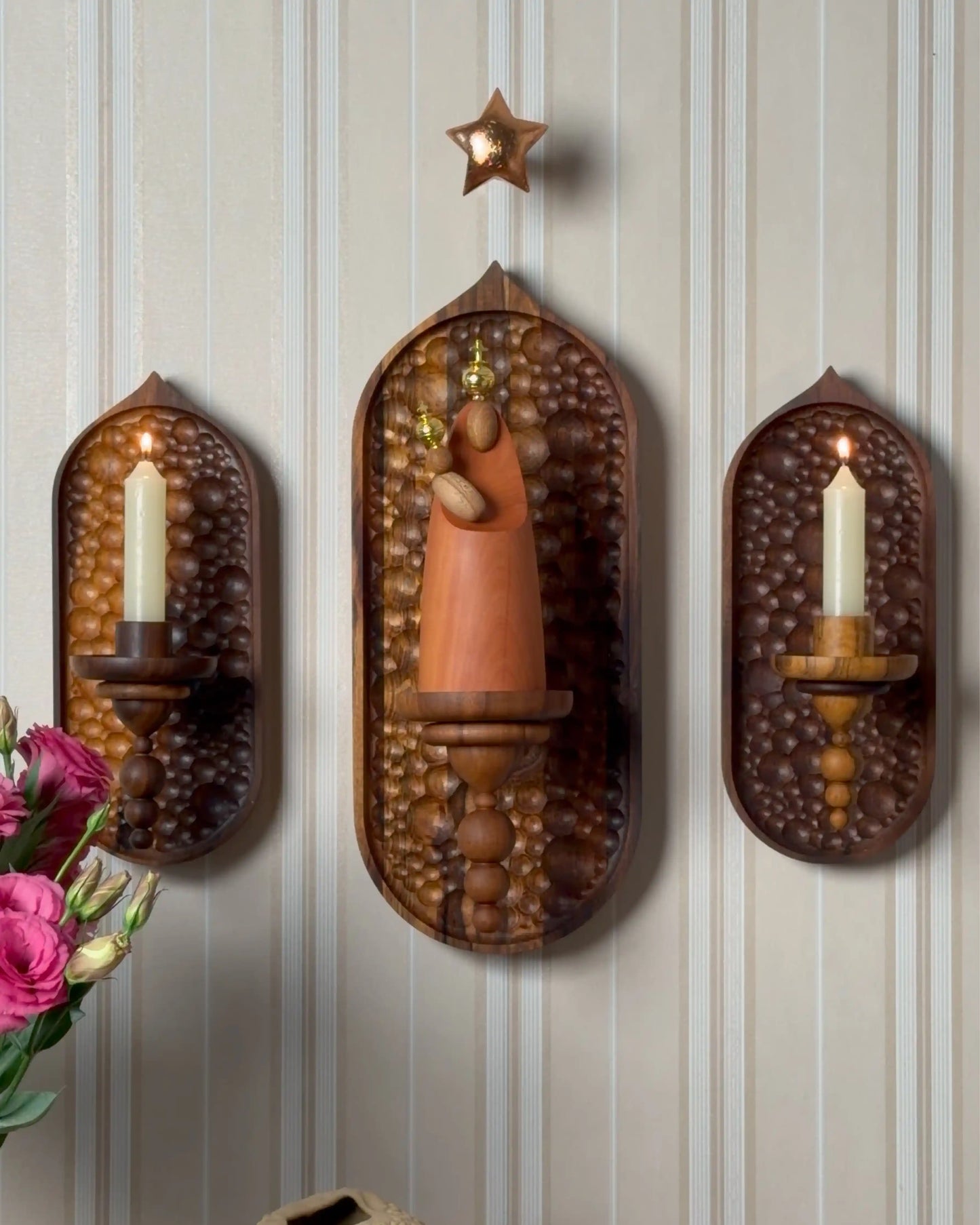 Conjunto Oratório de Parede Refúgio com Escultura