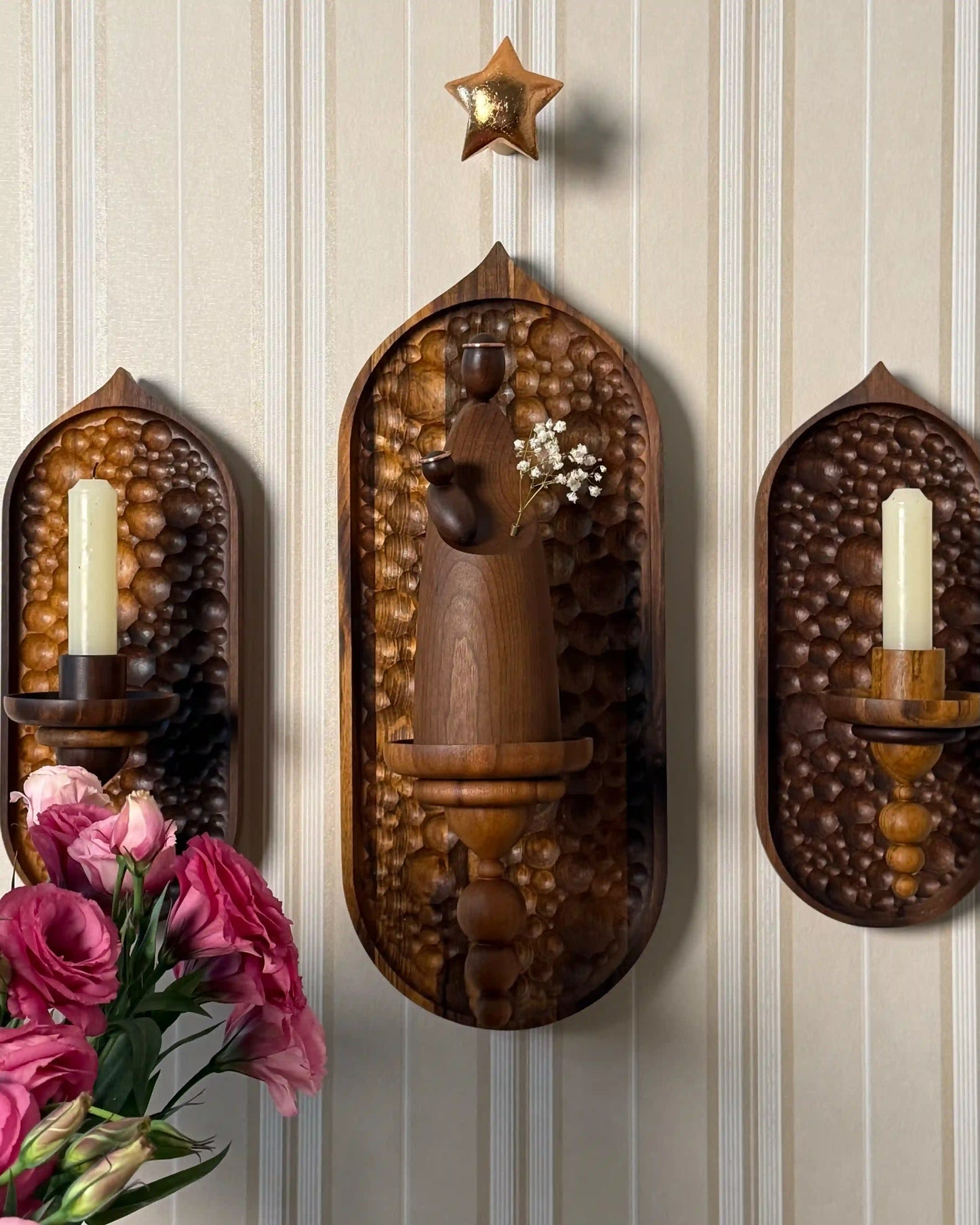 Conjunto Oratório de Parede Refúgio com Escultura