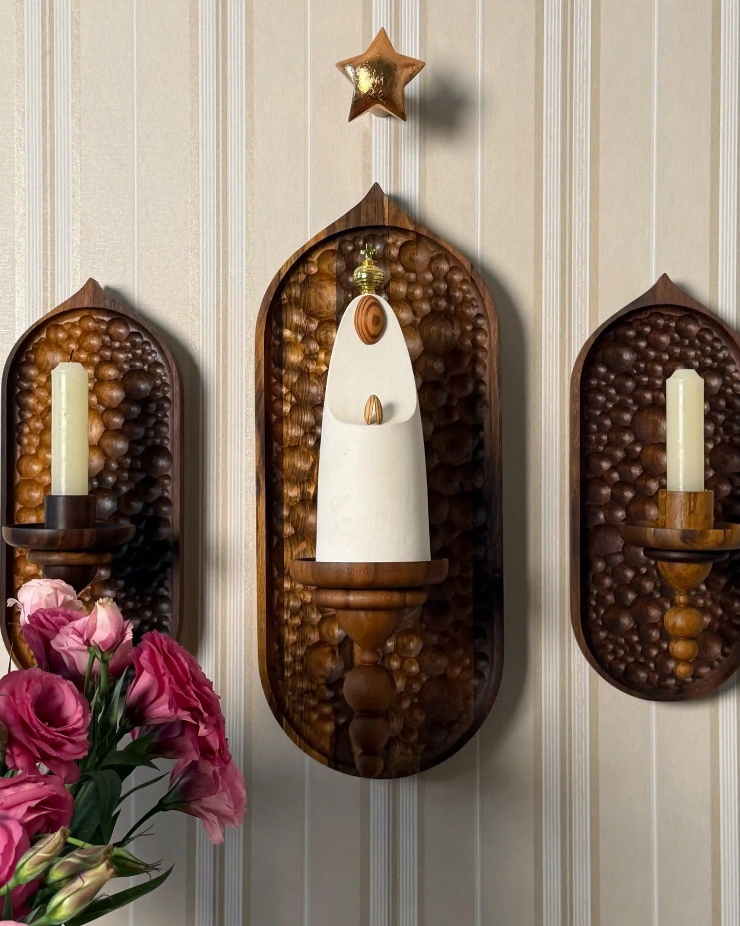 Conjunto Oratório de Parede Refúgio com Escultura