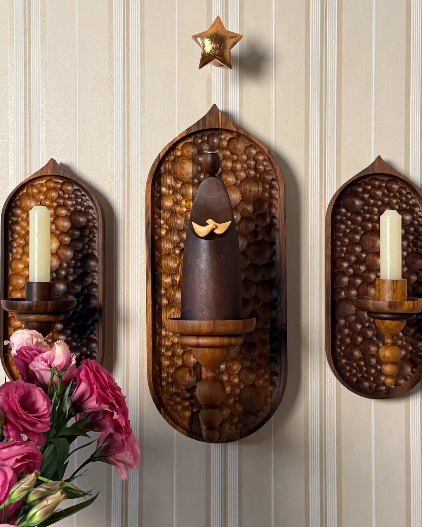 Conjunto Oratório de Parede Refúgio com Escultura