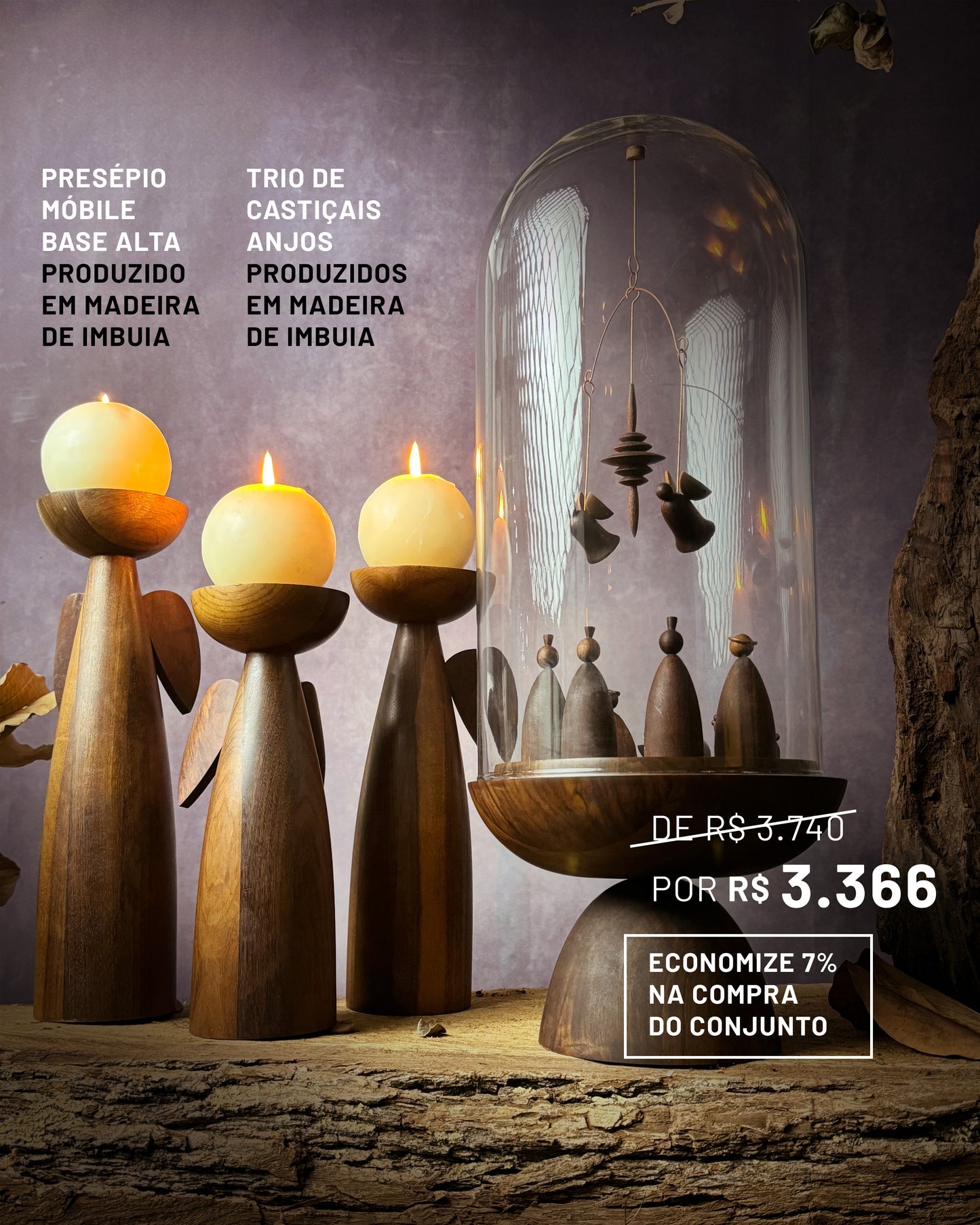 Presépio Móbile Base Alta Imbuia
