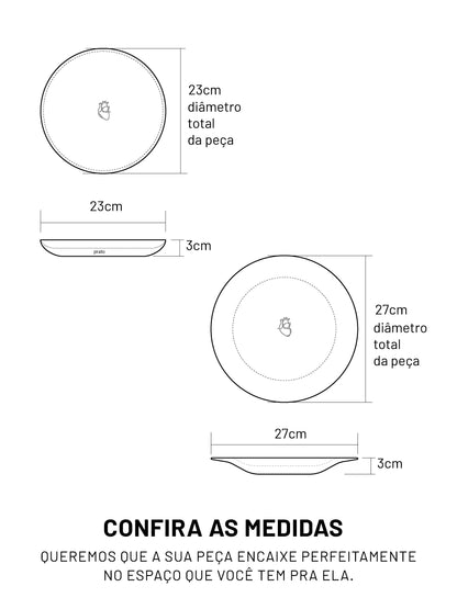 Prato Corações Bordados