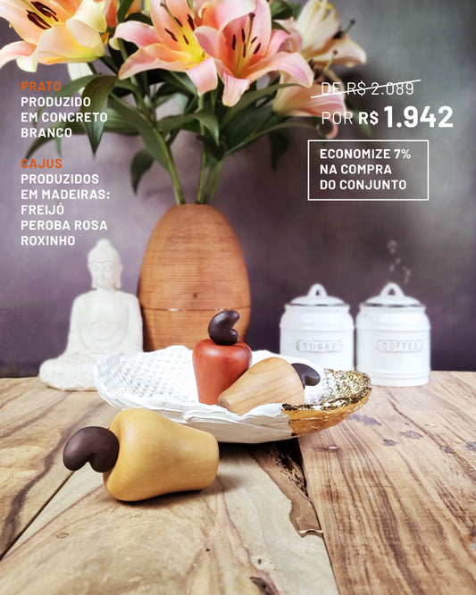 Prato Favo com Trio de Cajus