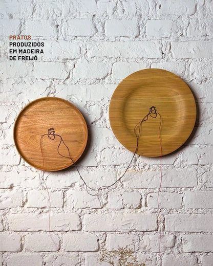 Pratos Corações Bordados