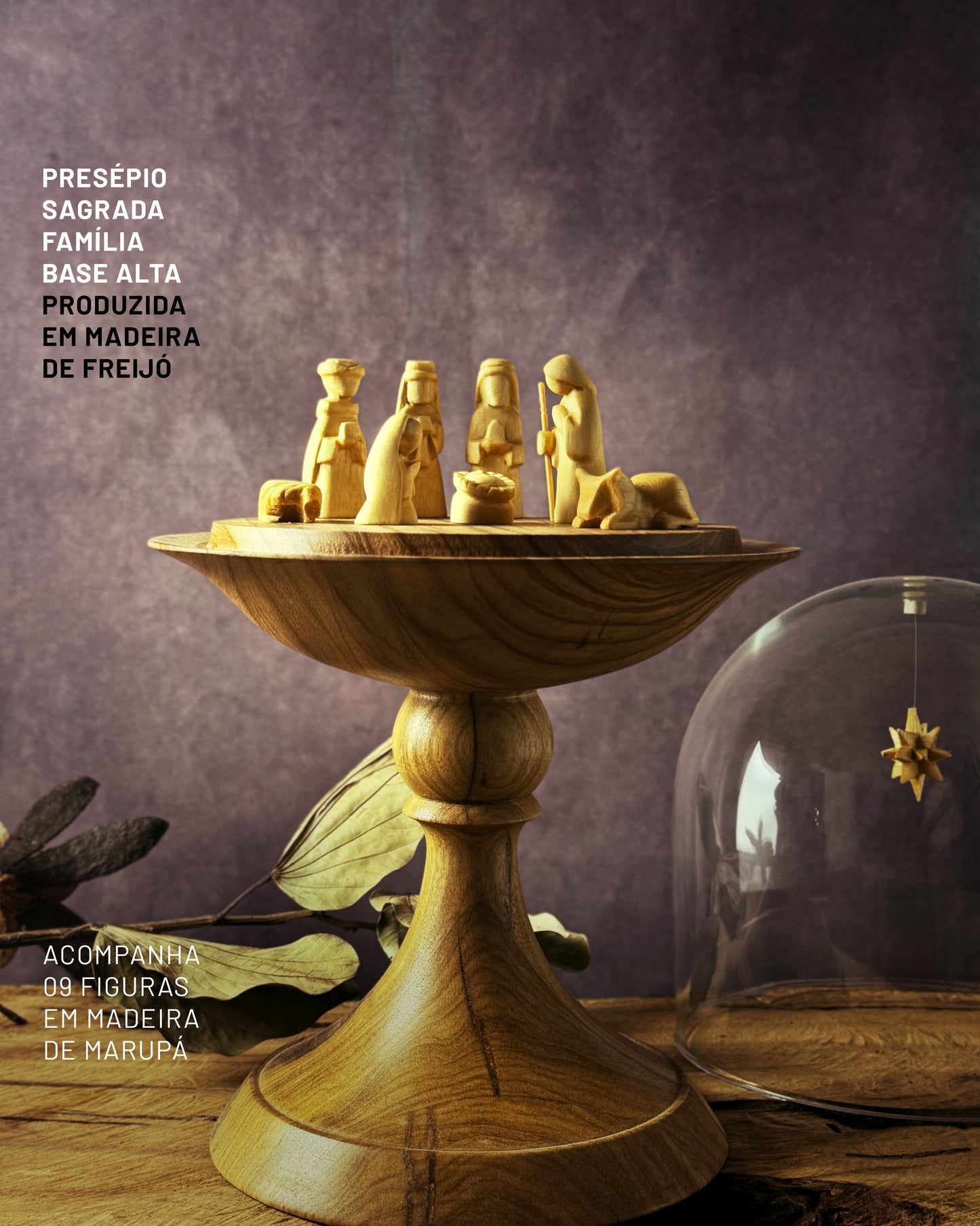 Presépio Sagrada Família Base Alta Freijó