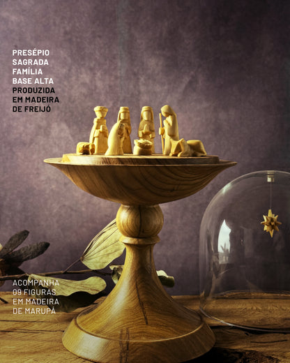 Presépio Sagrada Família Base Alta Freijó