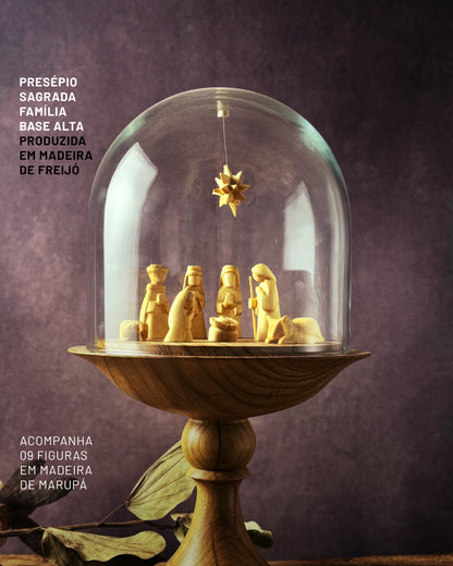 Presépio Sagrada Família Base Alta Freijó