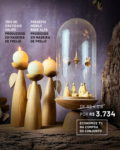 Presépio Móbile Base Alta Freijó