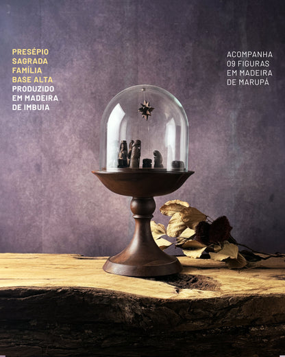 Presépio Sagrada Família Base Alta Imbuia