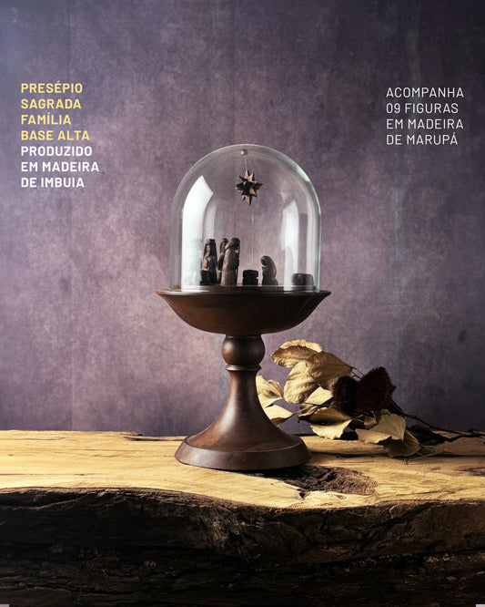 Presépio Sagrada Família Base Alta Imbuia