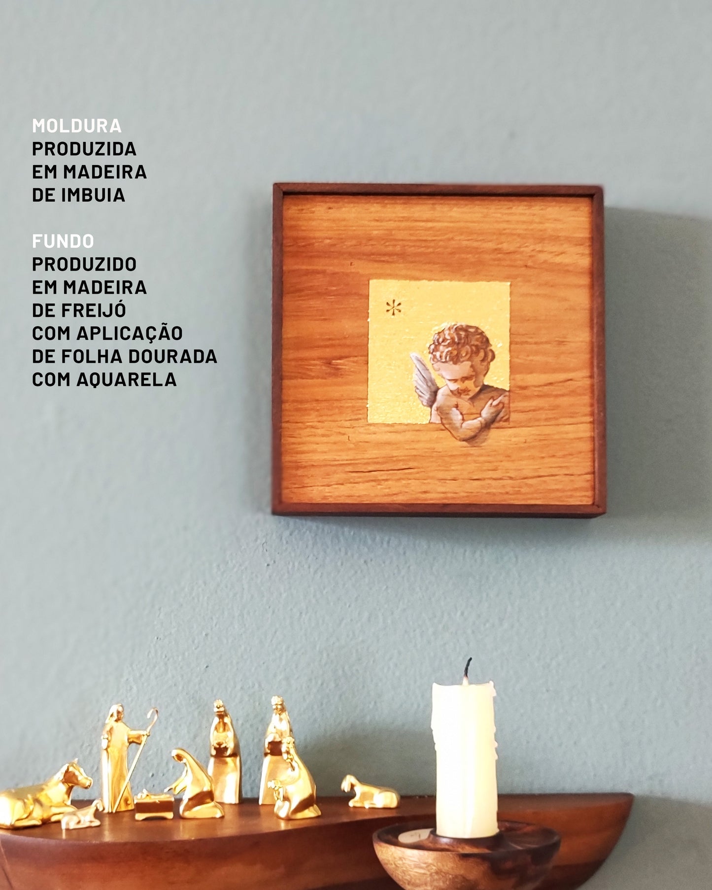 Conjunto Presépio a Montanha + Quadro Anjinho na Janela