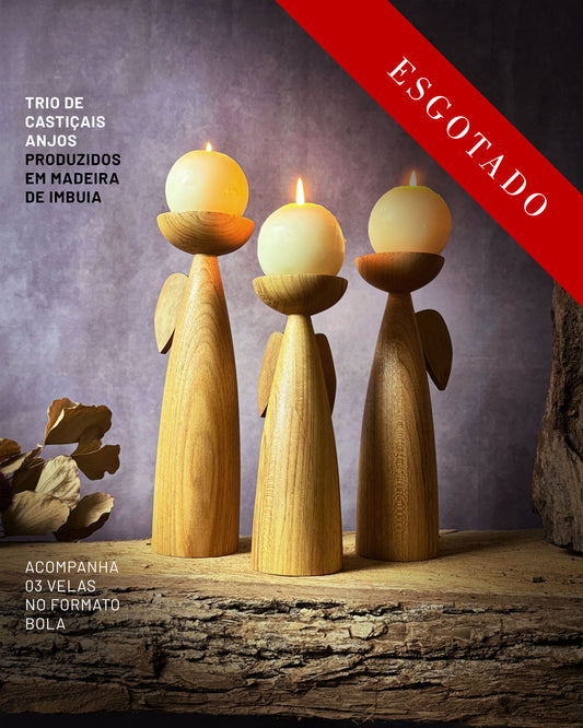 Trio de Castiçais Anjo