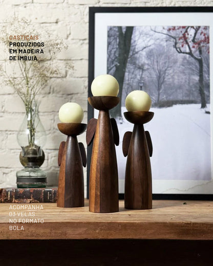 Trio de Castiçais Anjo