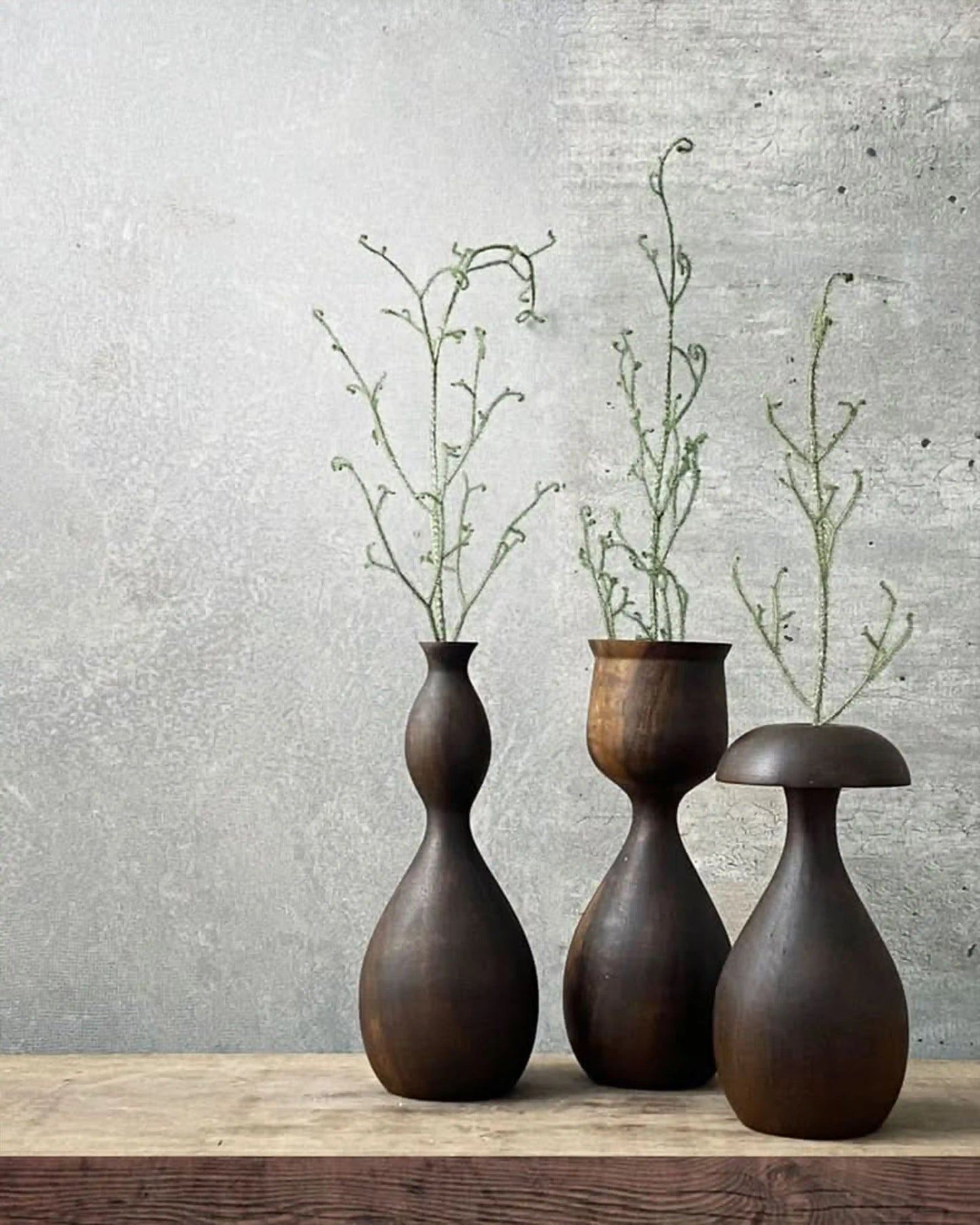 Trio de Vasos Fases de Uma Flor