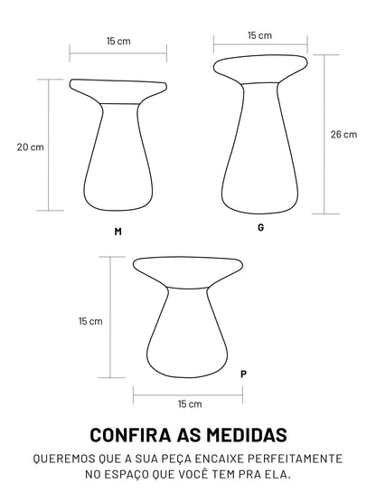Trio de Vasos Shimeji