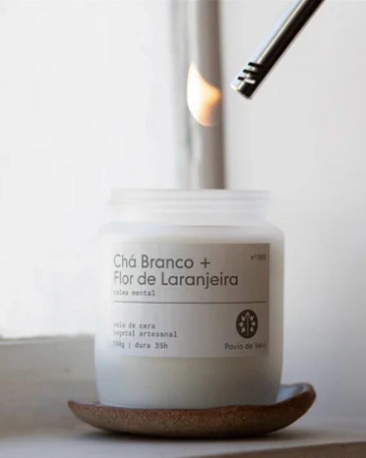 Vela Chá Branco + Flor de Laranjeira | 35 horas (Floral)