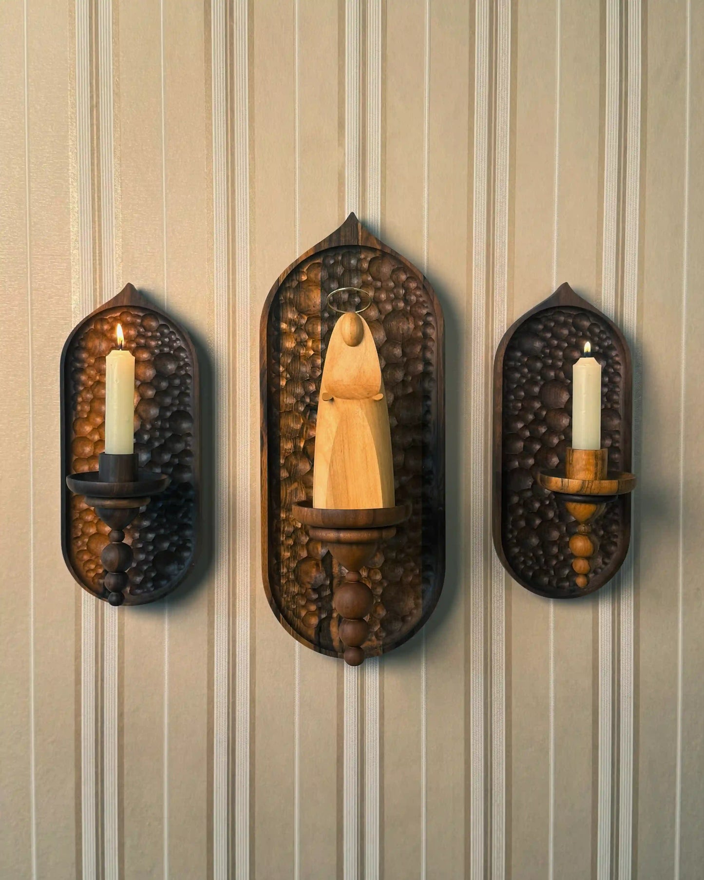 Conjunto Oratório de Parede Refúgio com Escultura