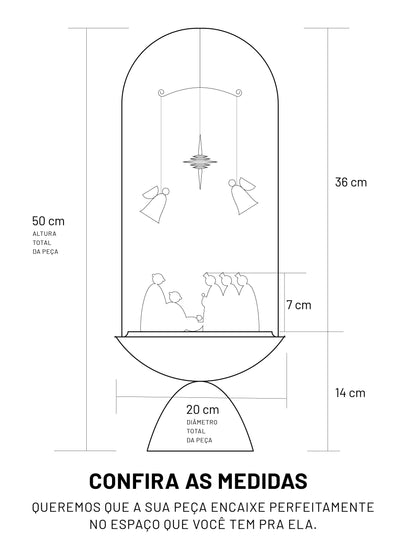 Presépio com Móbile Base Alta - Imbuia